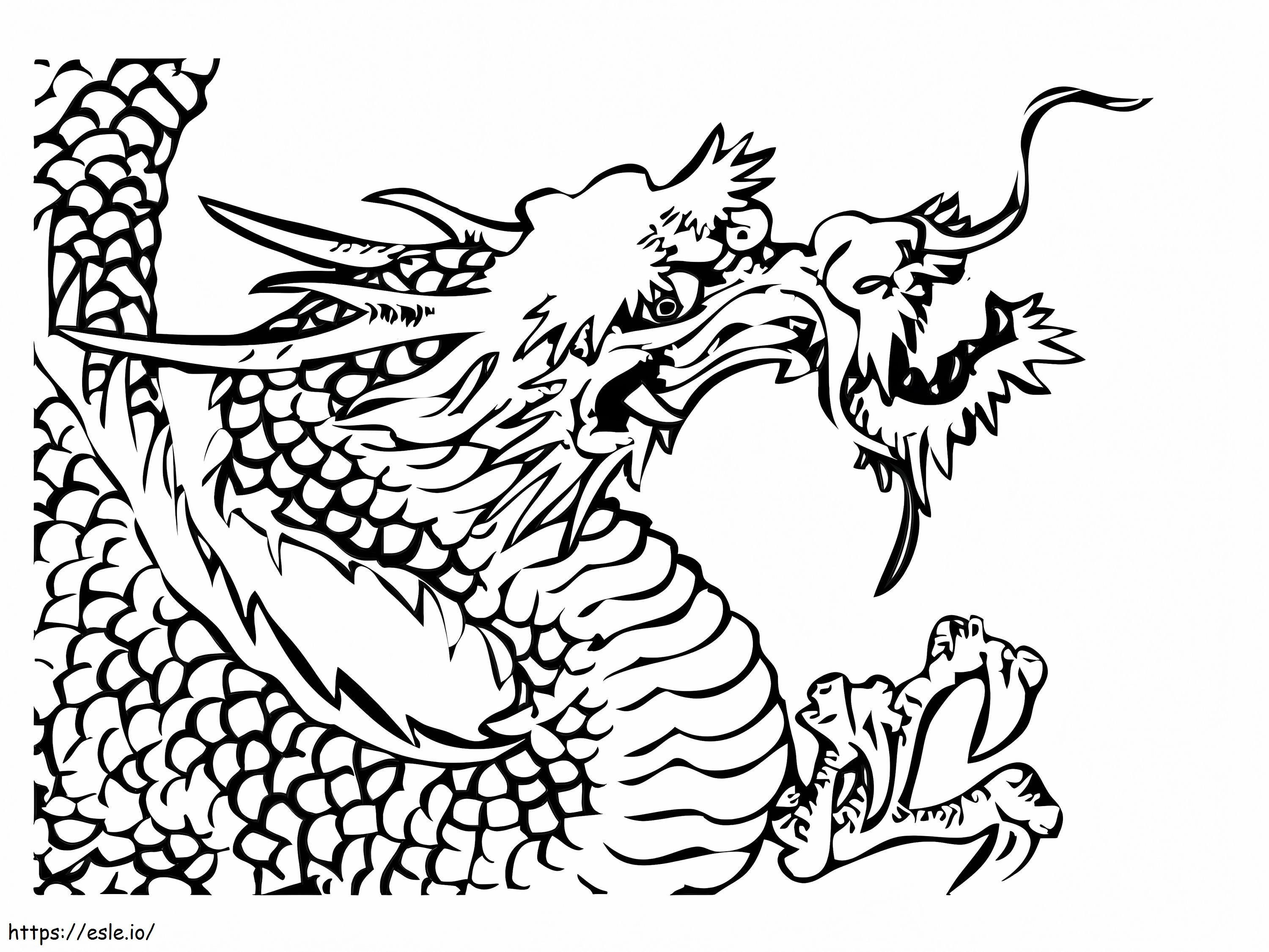 Coloriage Dragon chinois 6 à imprimer dessin