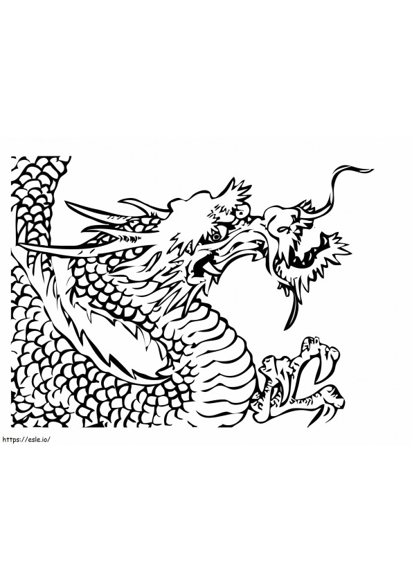 Dragón chino 6 para colorear