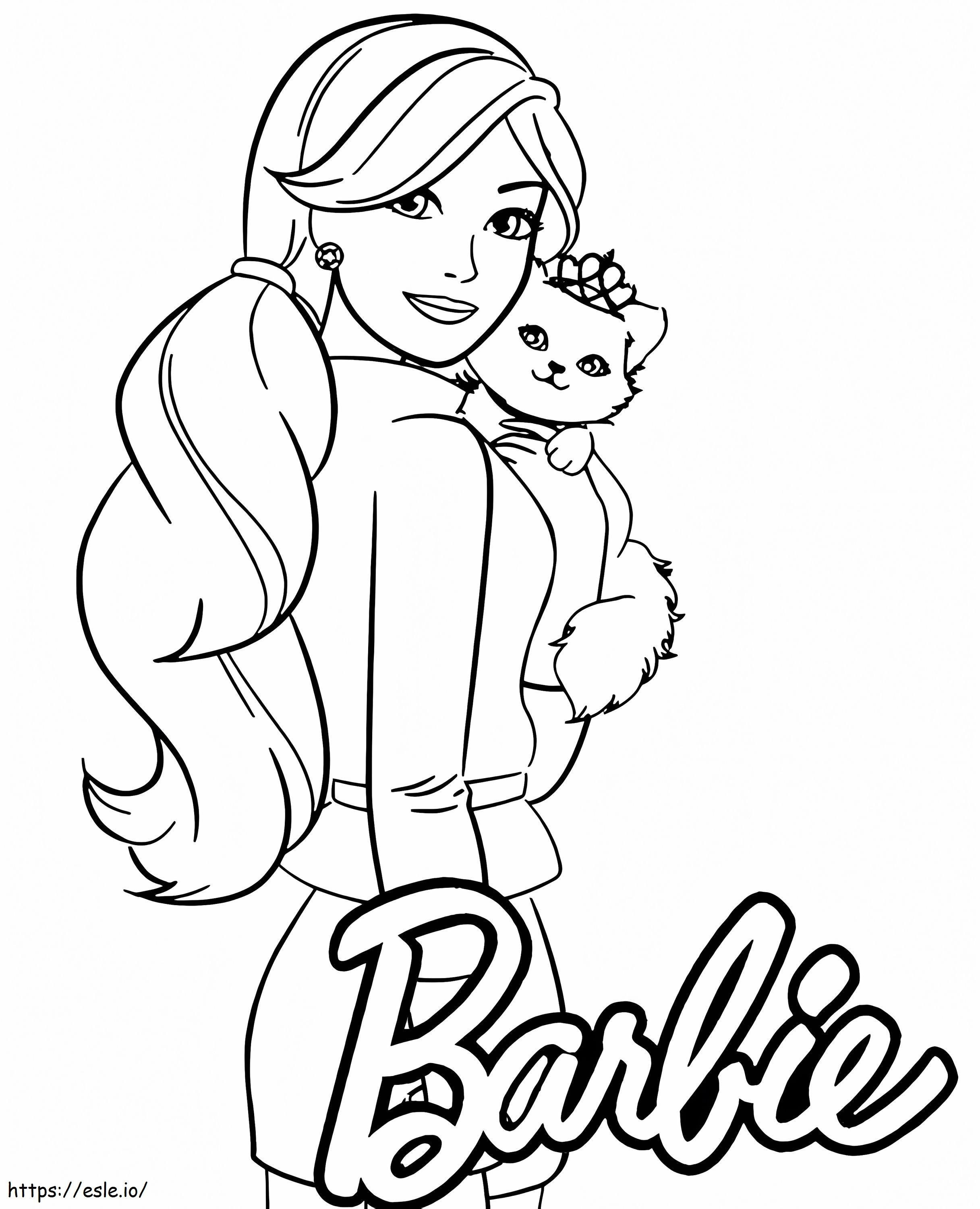 Barbie ja Kitty värityskuva