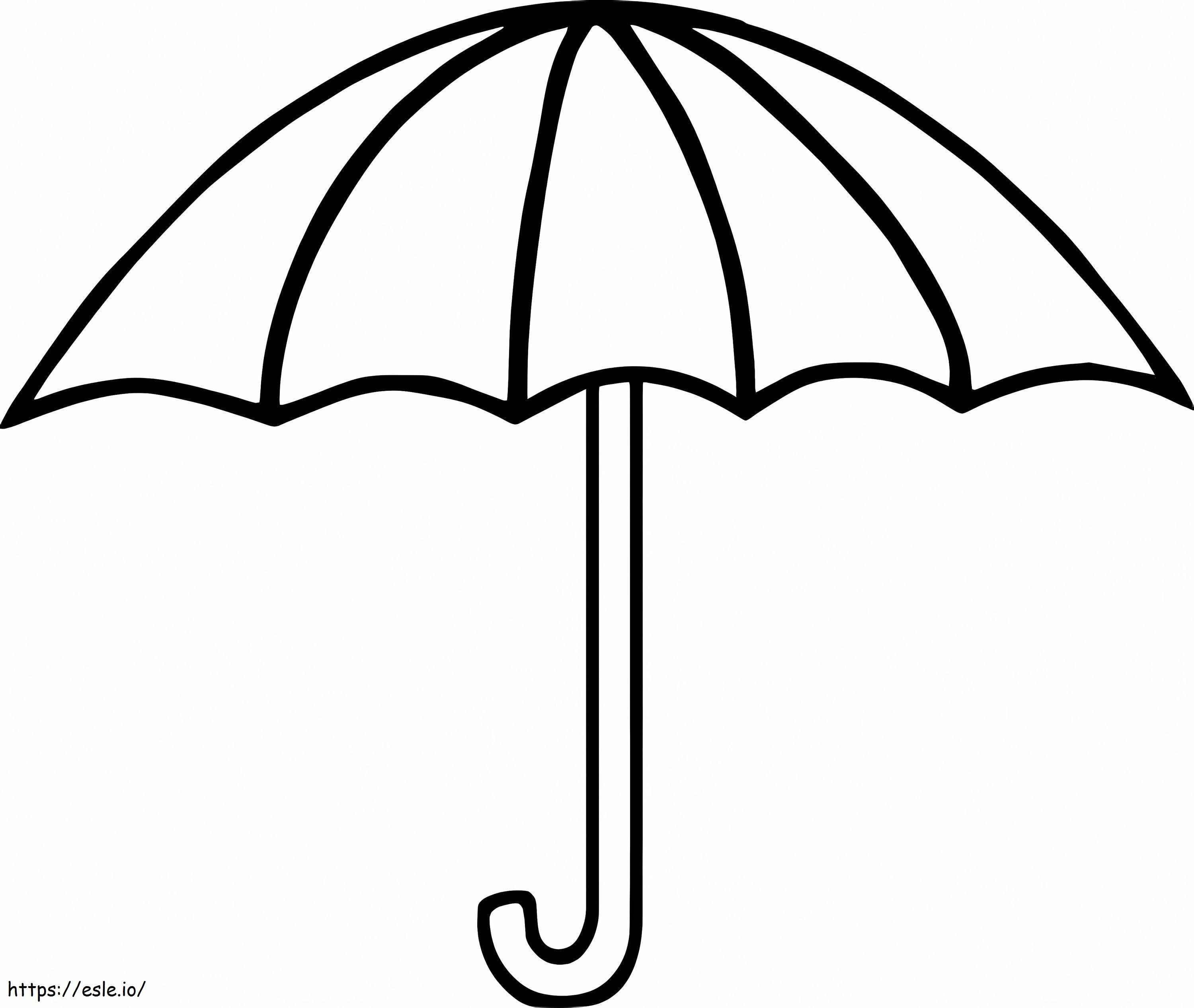 シンプルな傘 ぬりえ - 塗り絵