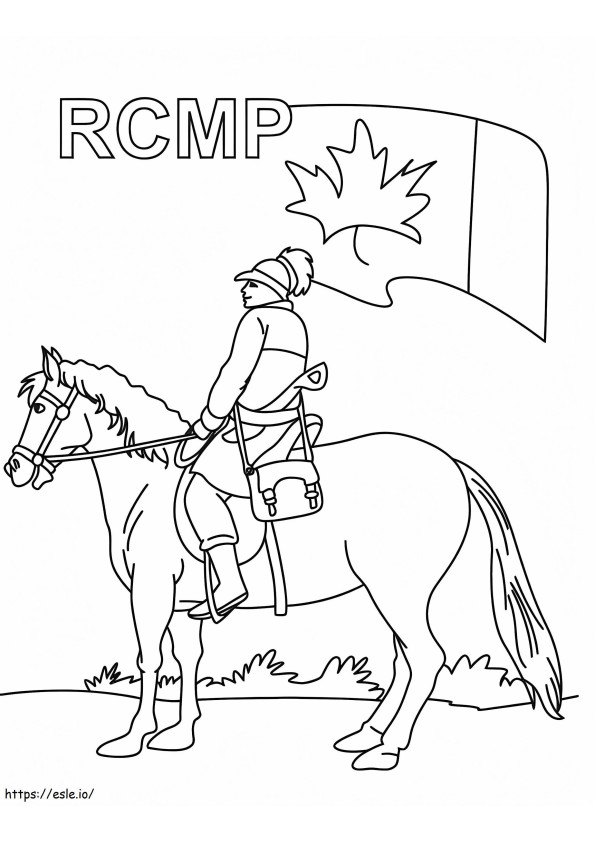 Coloriage Cheval d'équitation de police à imprimer dessin
