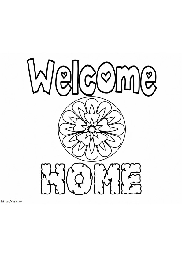 Tervetuloa kotiin 1 värityskuva