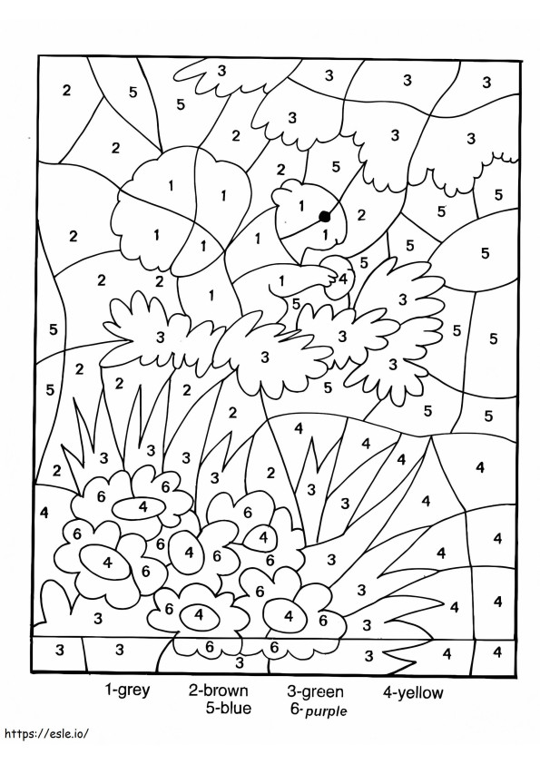 Squirrel For Kindergarten Color By Number coloring page