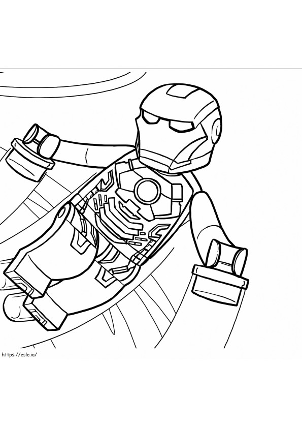 Lego Ironman Flying coloring page