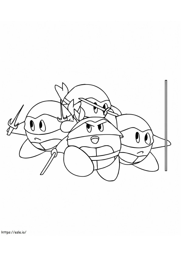 Kirby Ninja kolorowanka