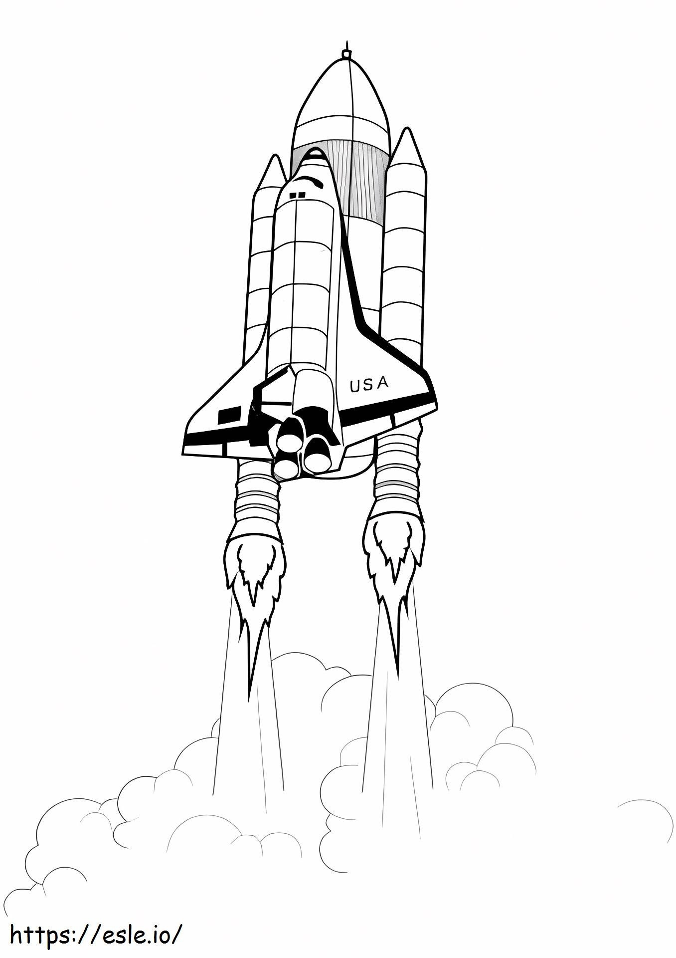 スペースシャトルの打ち上げ ぬりえ - 塗り絵