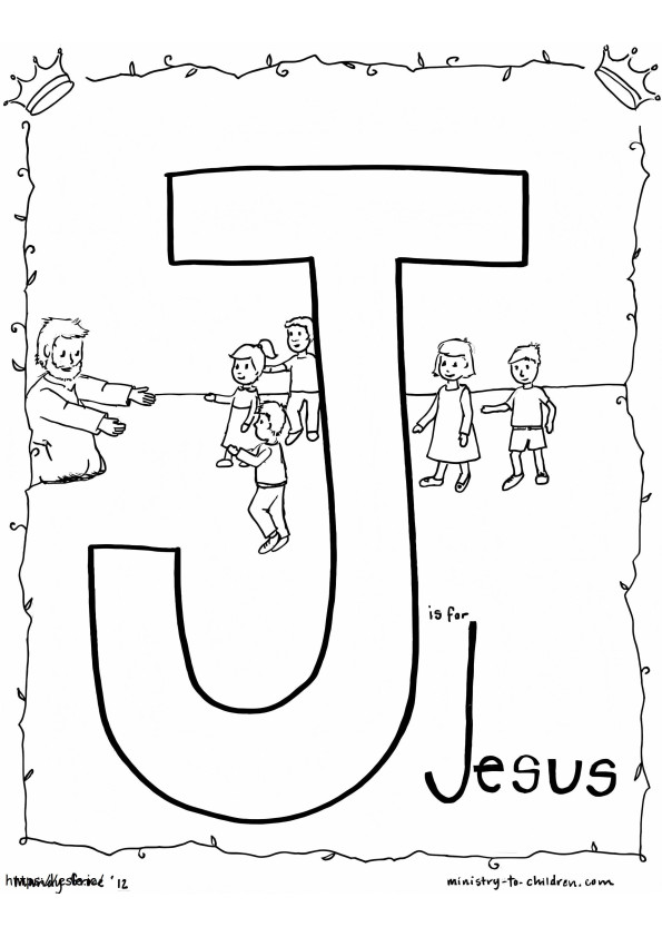Coloriage J est pour Jésus à imprimer dessin