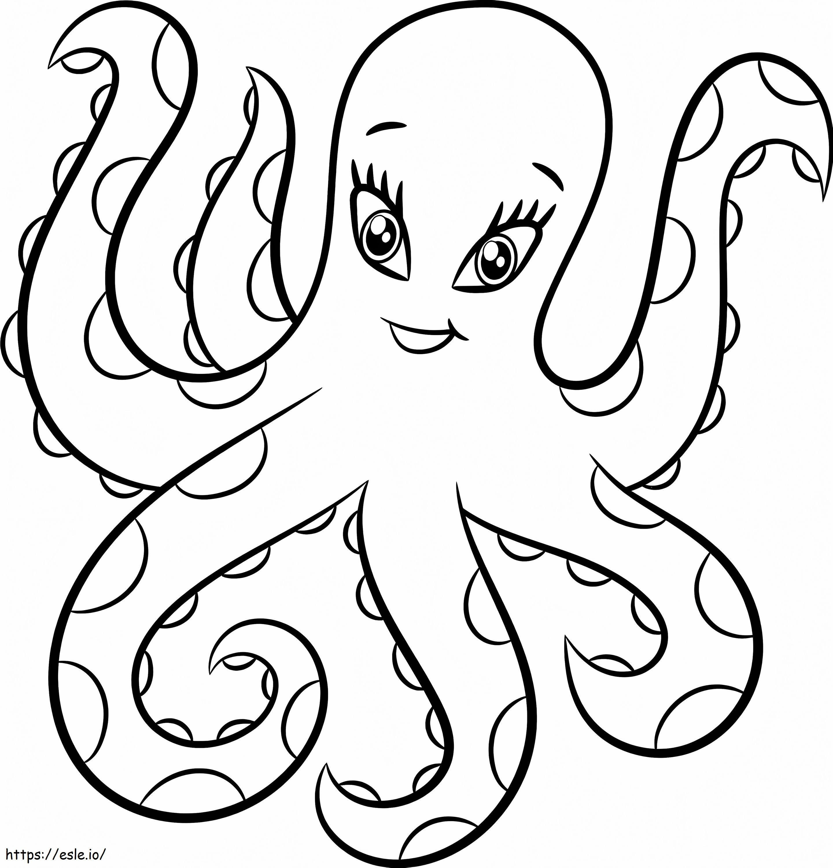 Cartoon Octopus coloring page