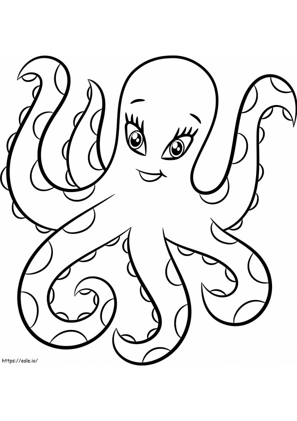 Cartoon-octopus kleurplaat