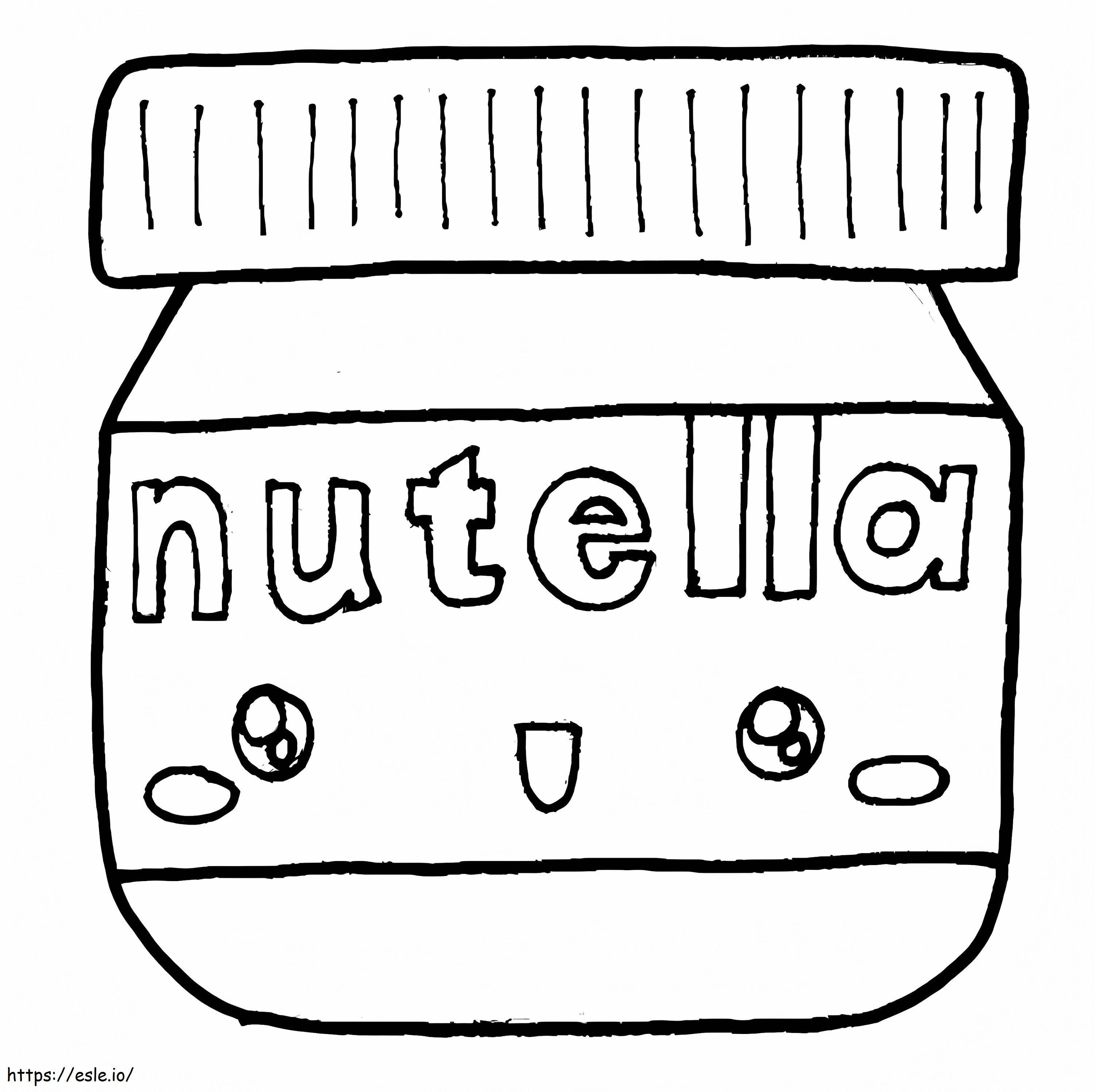 Coloriage Nutella Kawaii 7 à imprimer dessin