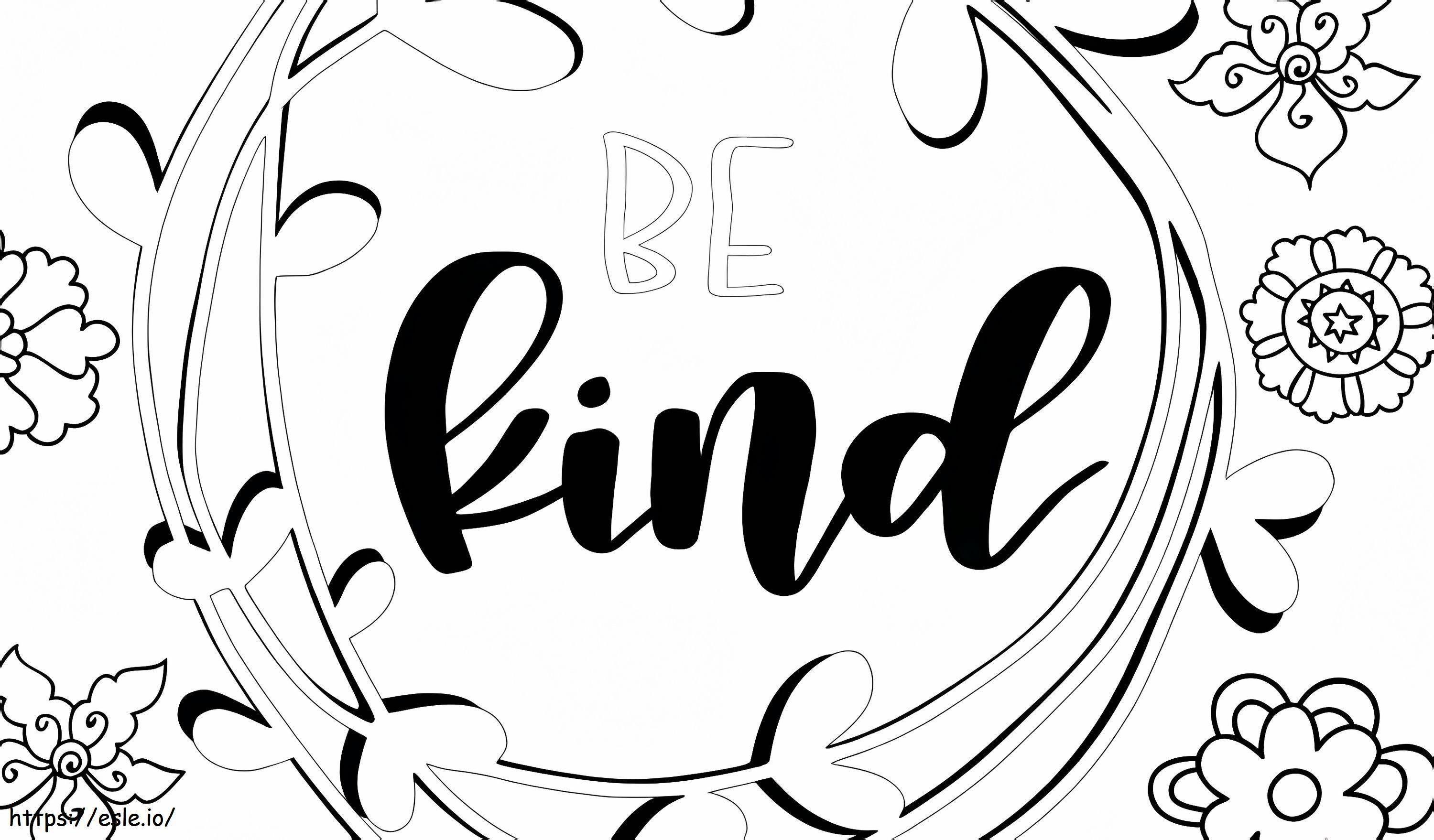 Free Printable Be Kind coloring page