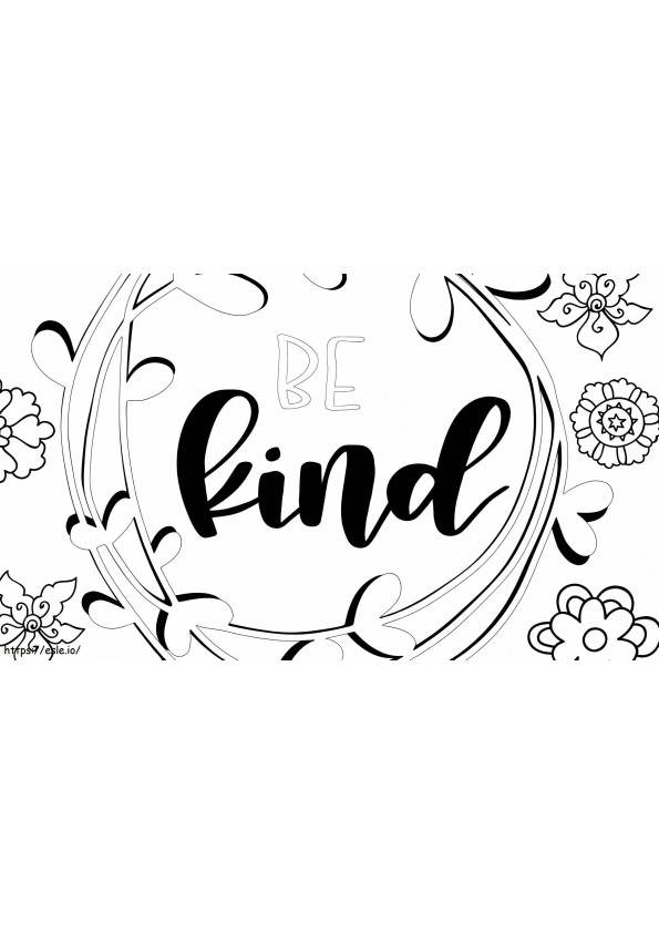 Free Printable Be Kind coloring page