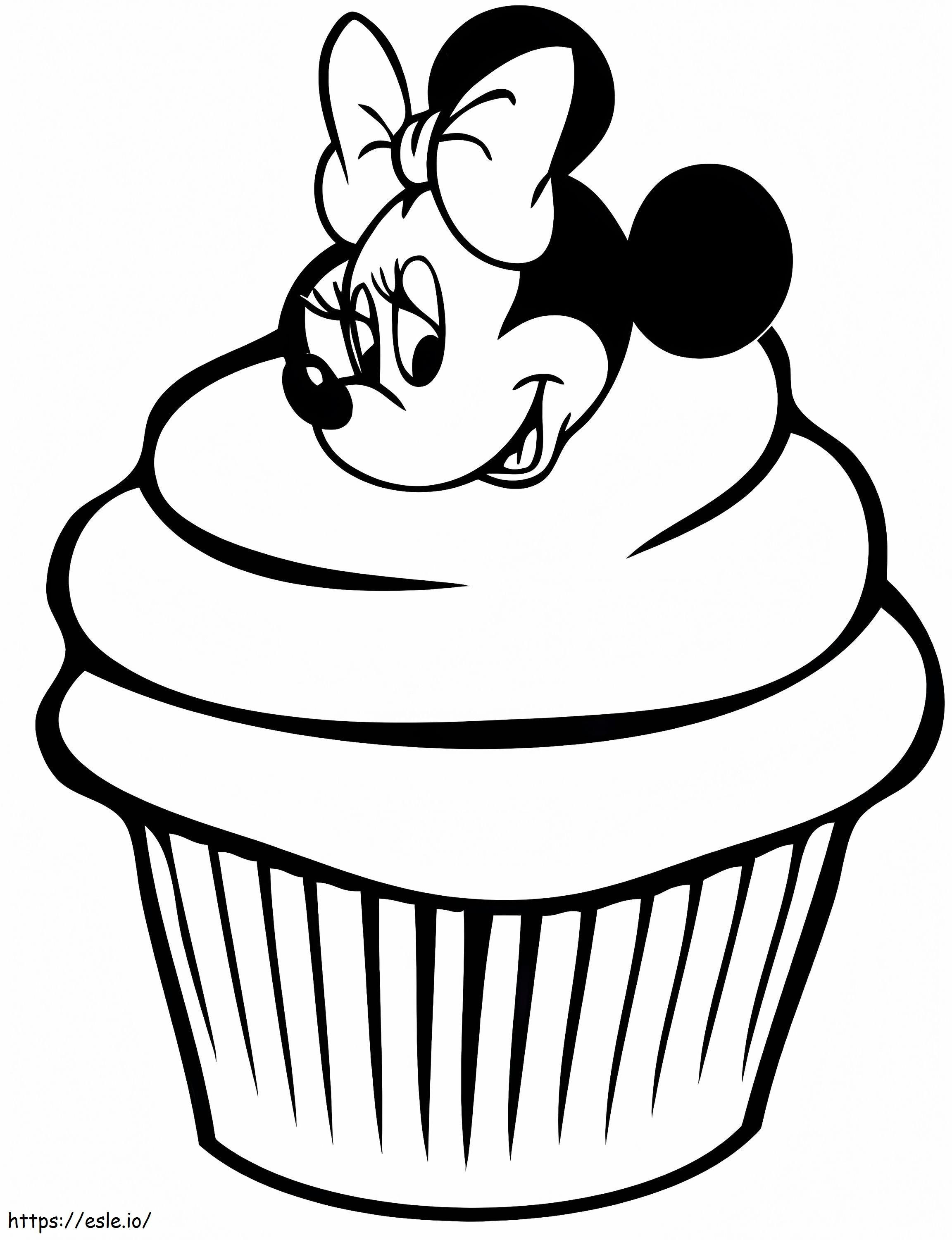Cupcake Minnie Mouse de colorat