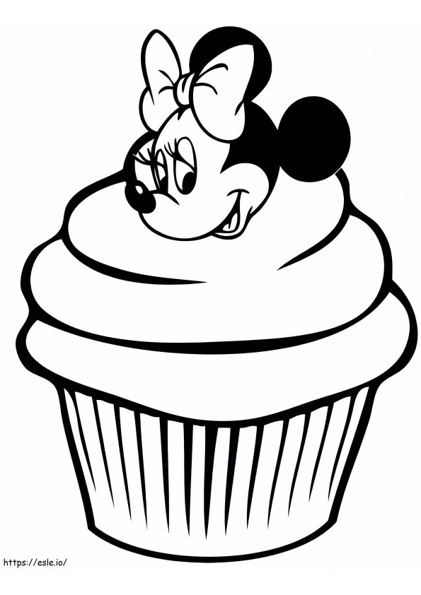 Cupcake Minnie Mouse coloring page