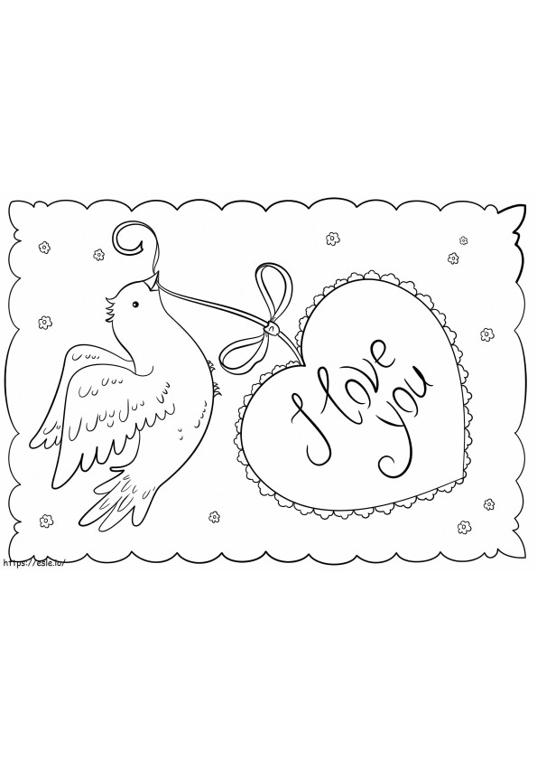 I Love You Card coloring page