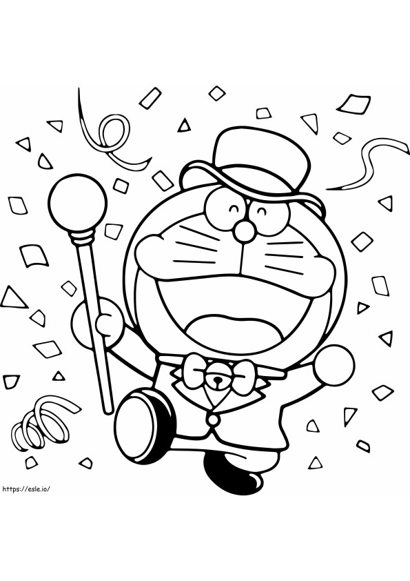 Coloriage 1531275589 Magicien Doraemon A4 à imprimer dessin