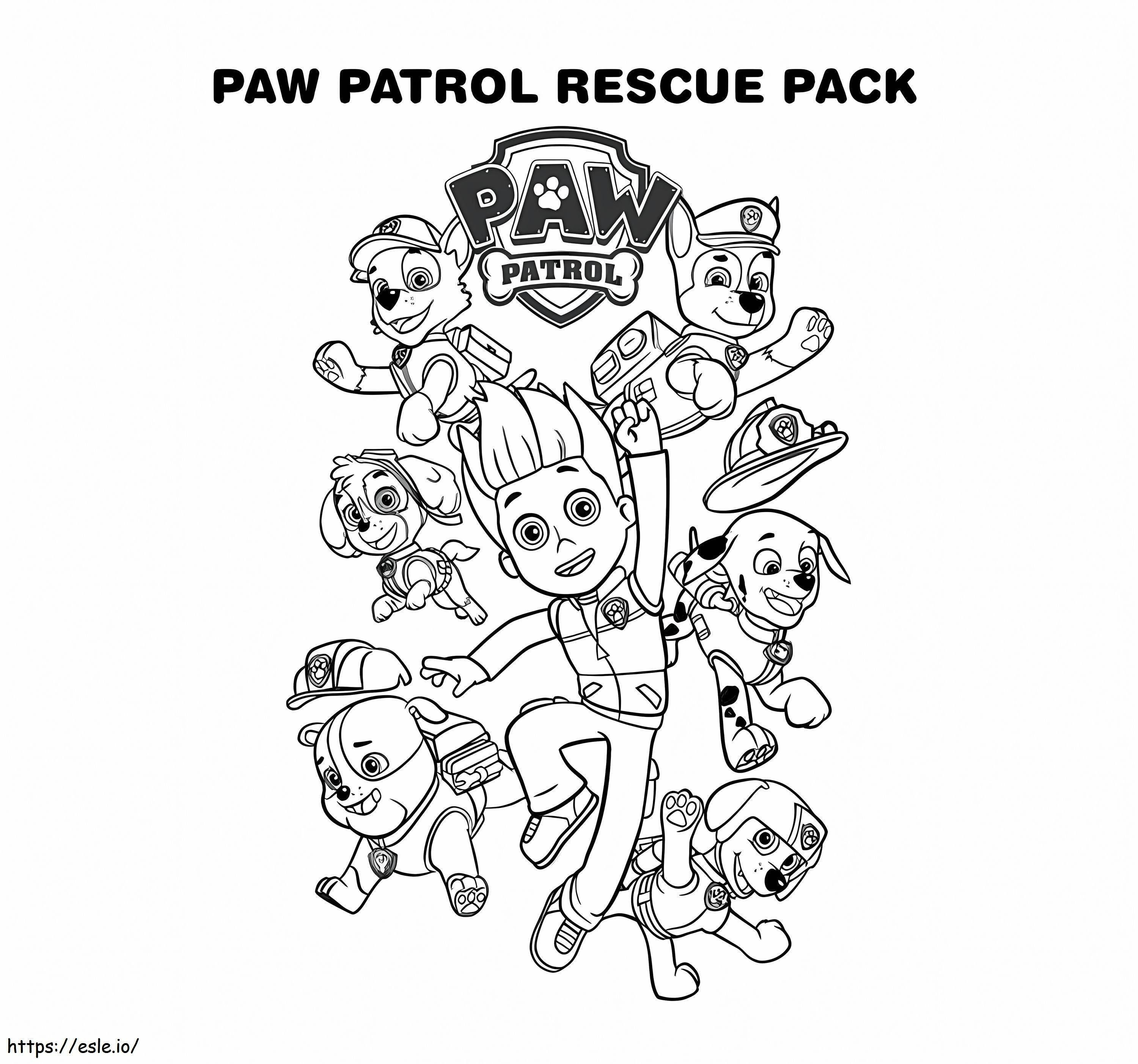 Coloriage Pack de sauvetage Paw Patrol Ryder à imprimer dessin