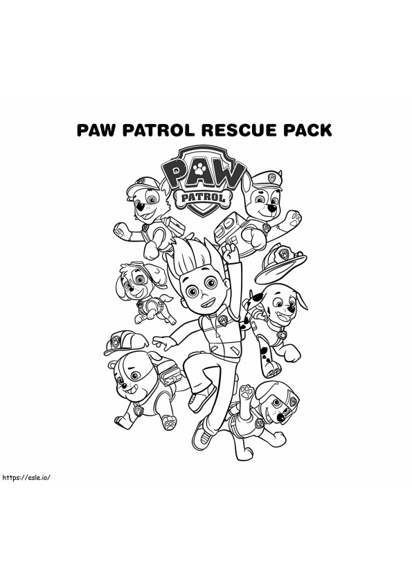 Paw Patrol Ryder Rescue Pack coloring page