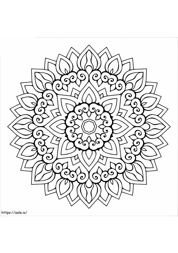 Coloriage Fleur de mandala à imprimer dessin