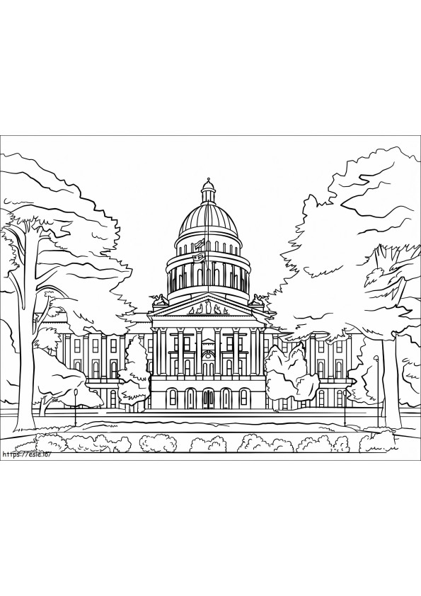 Coloriage Capitole de l'État de Californie à imprimer dessin