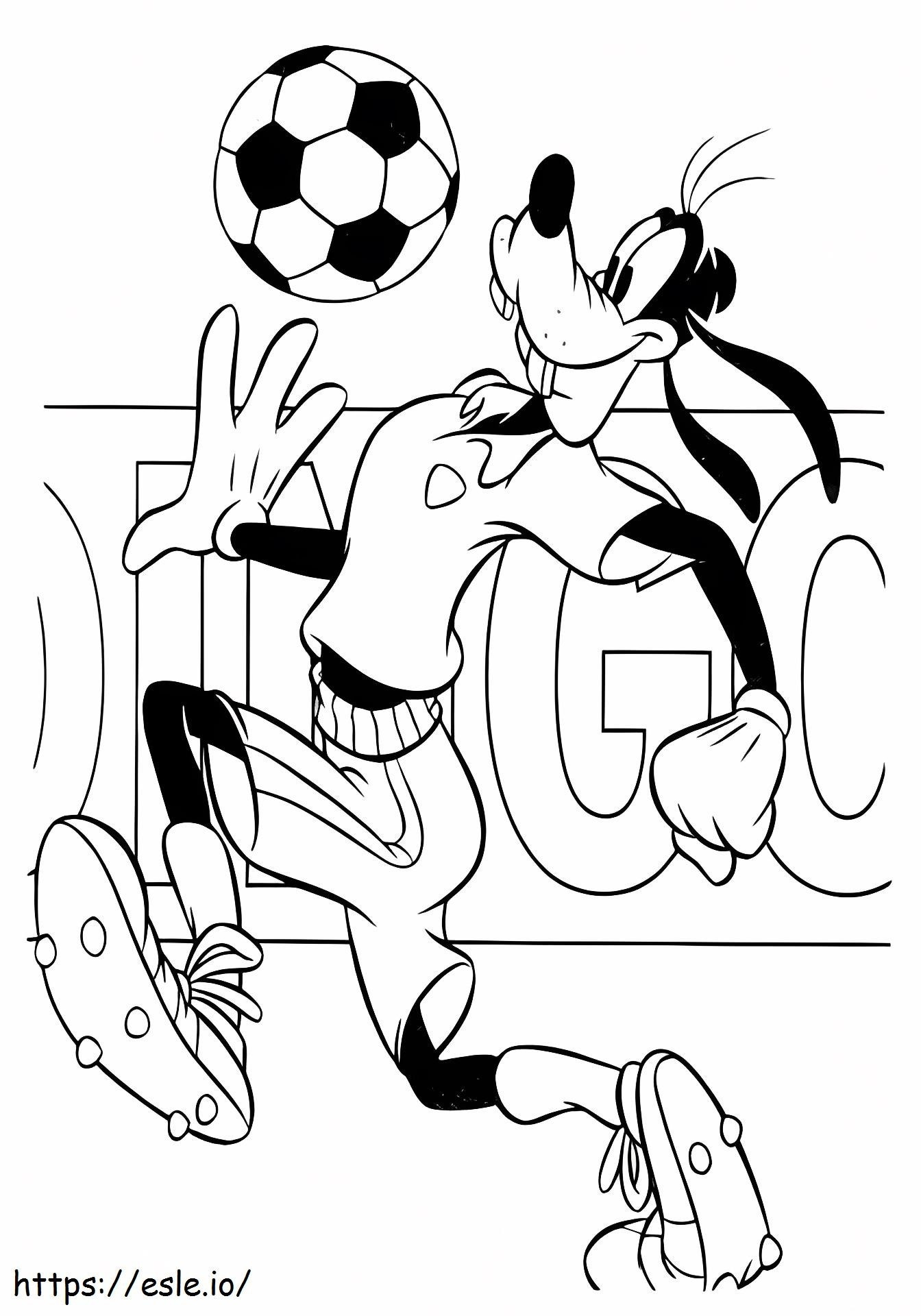 Goofy Playing Soccer coloring page