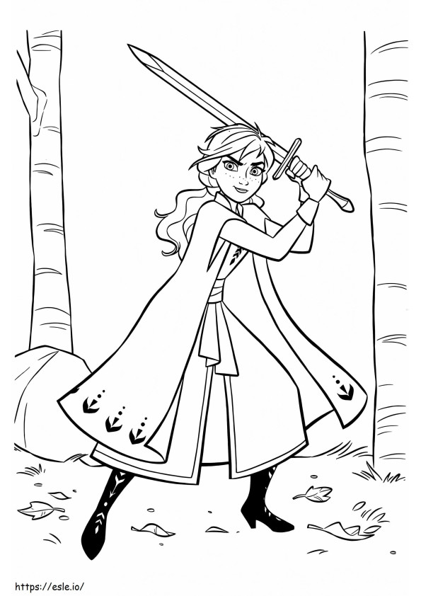 Anna com espada 683X1024 para colorir