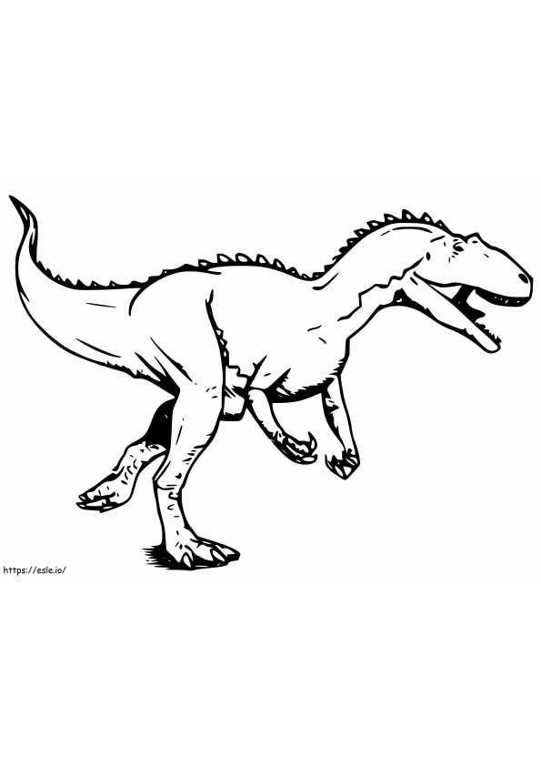 Giganotosaurio caminando para colorear