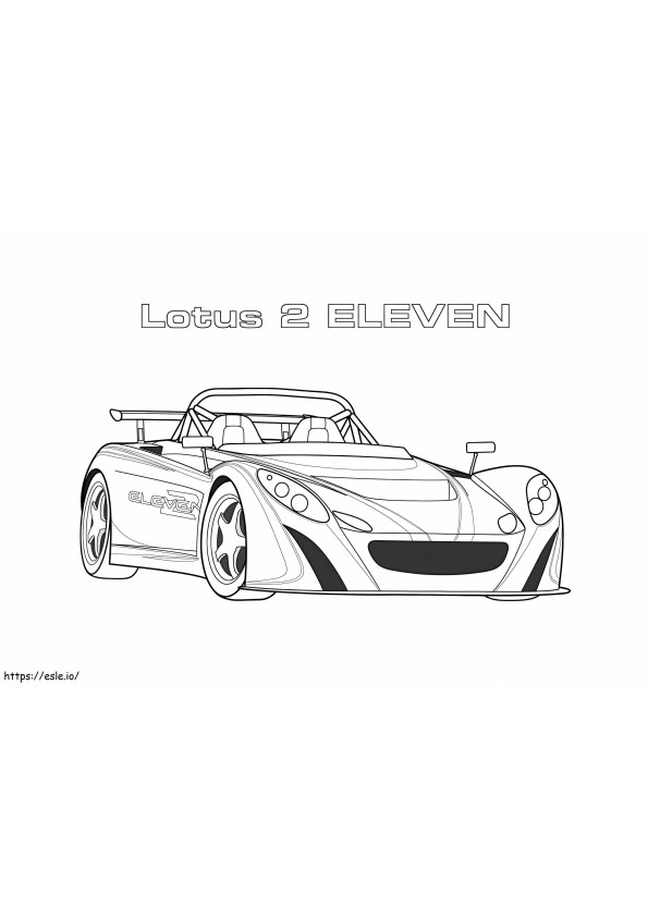 Lotus 2 Eleven -kilpa-auto värityskuva