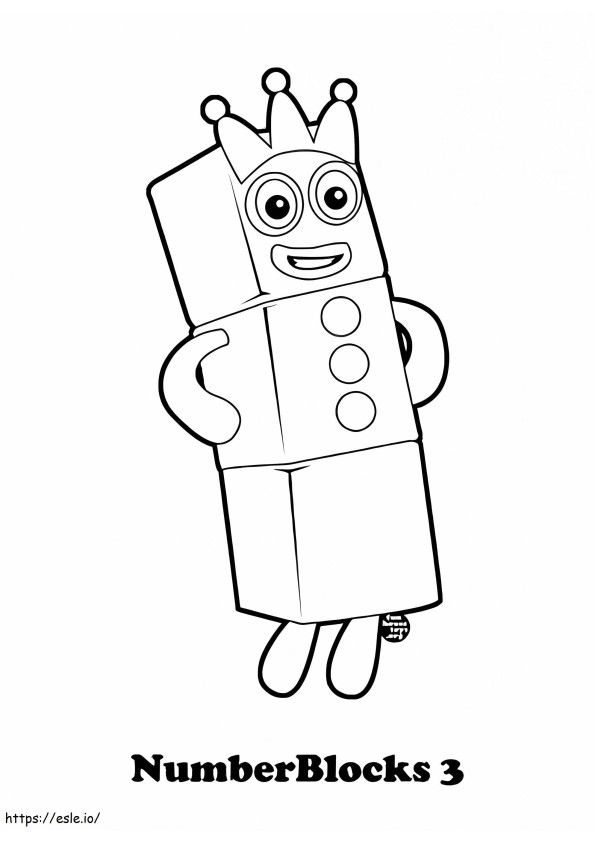 Number Blocks 3 coloring page
