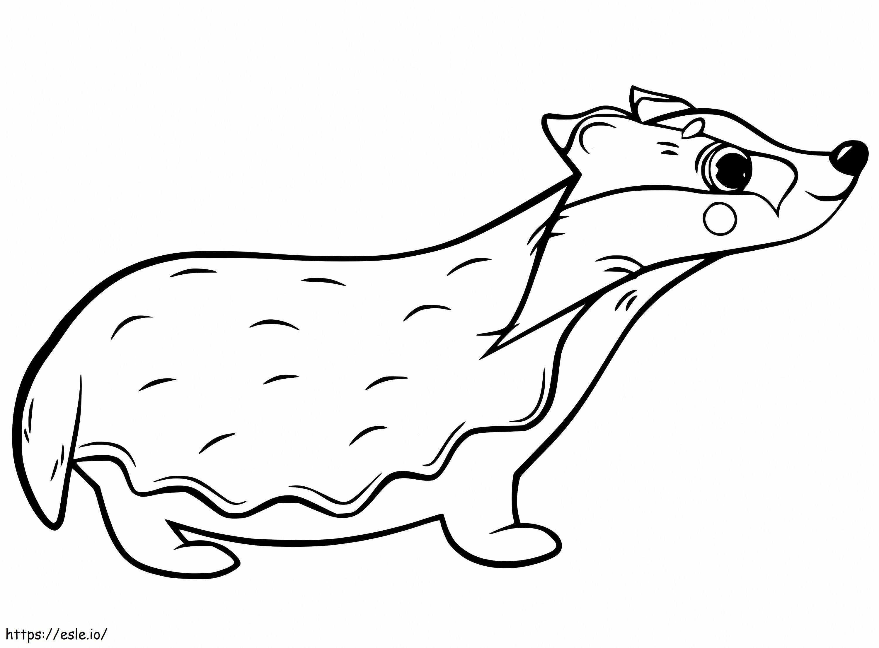 Charming Badger coloring page