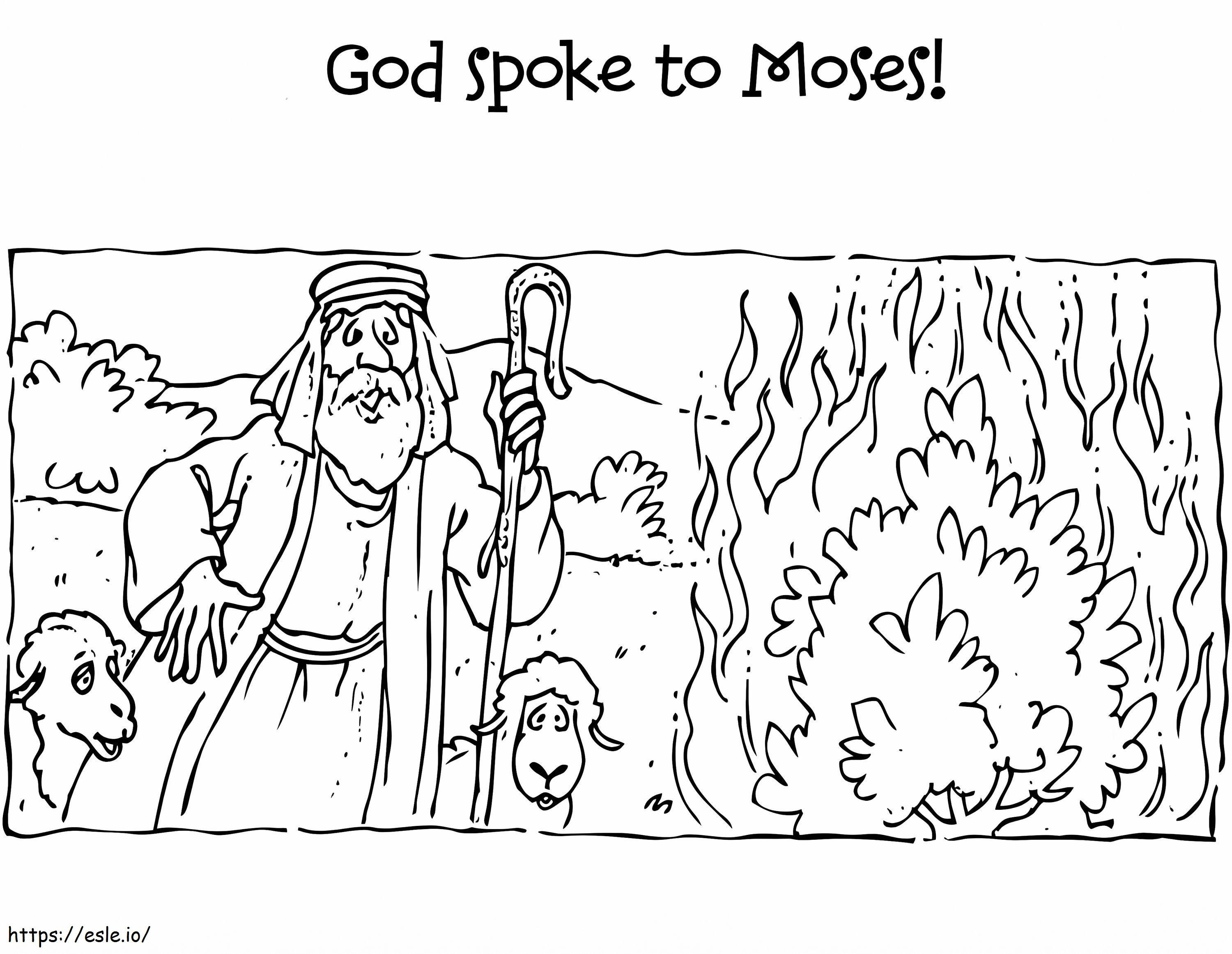 Dios habló con Moisés para colorear