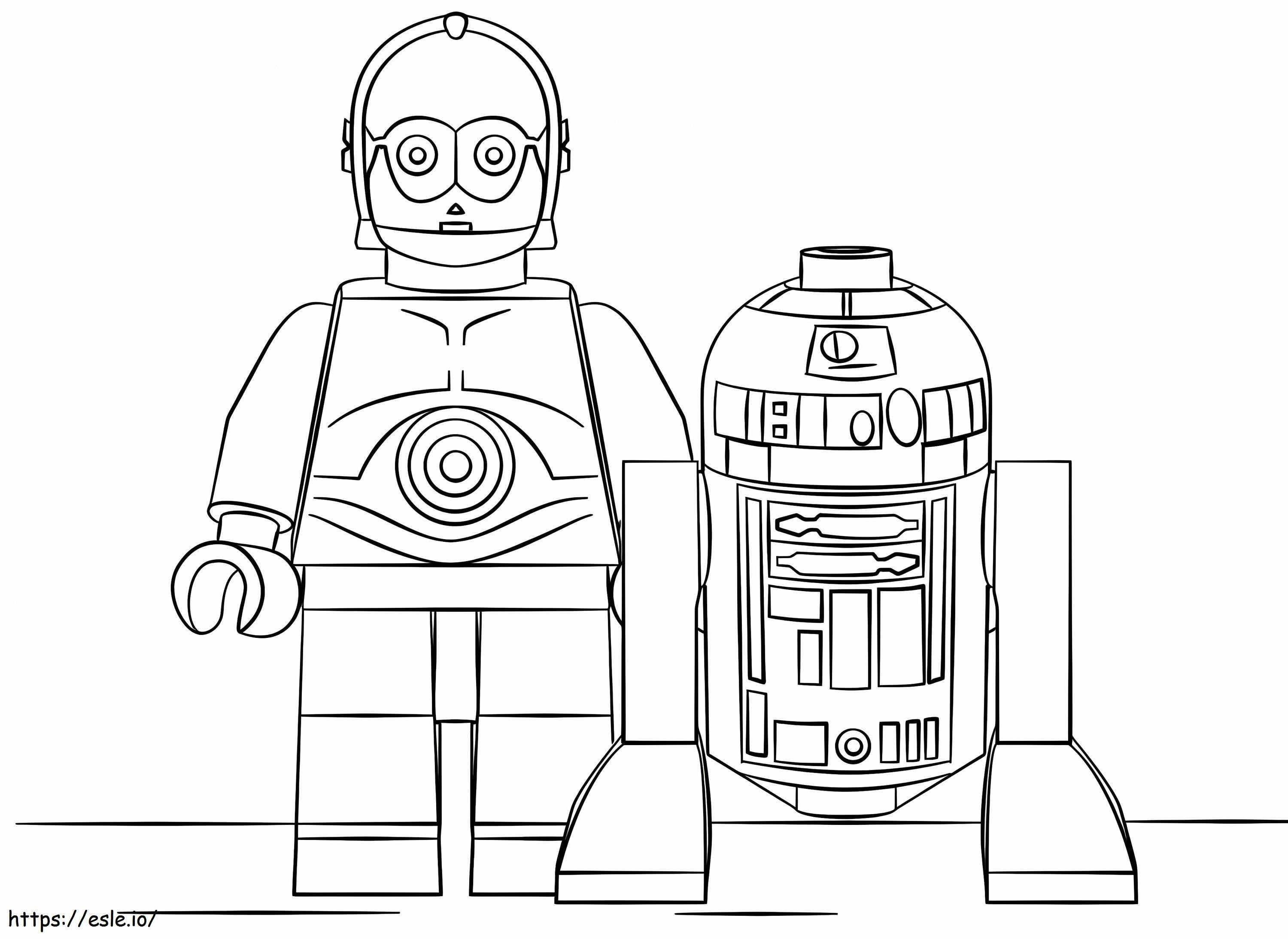 Lego Star Wars R2D2 And C3PO coloring page