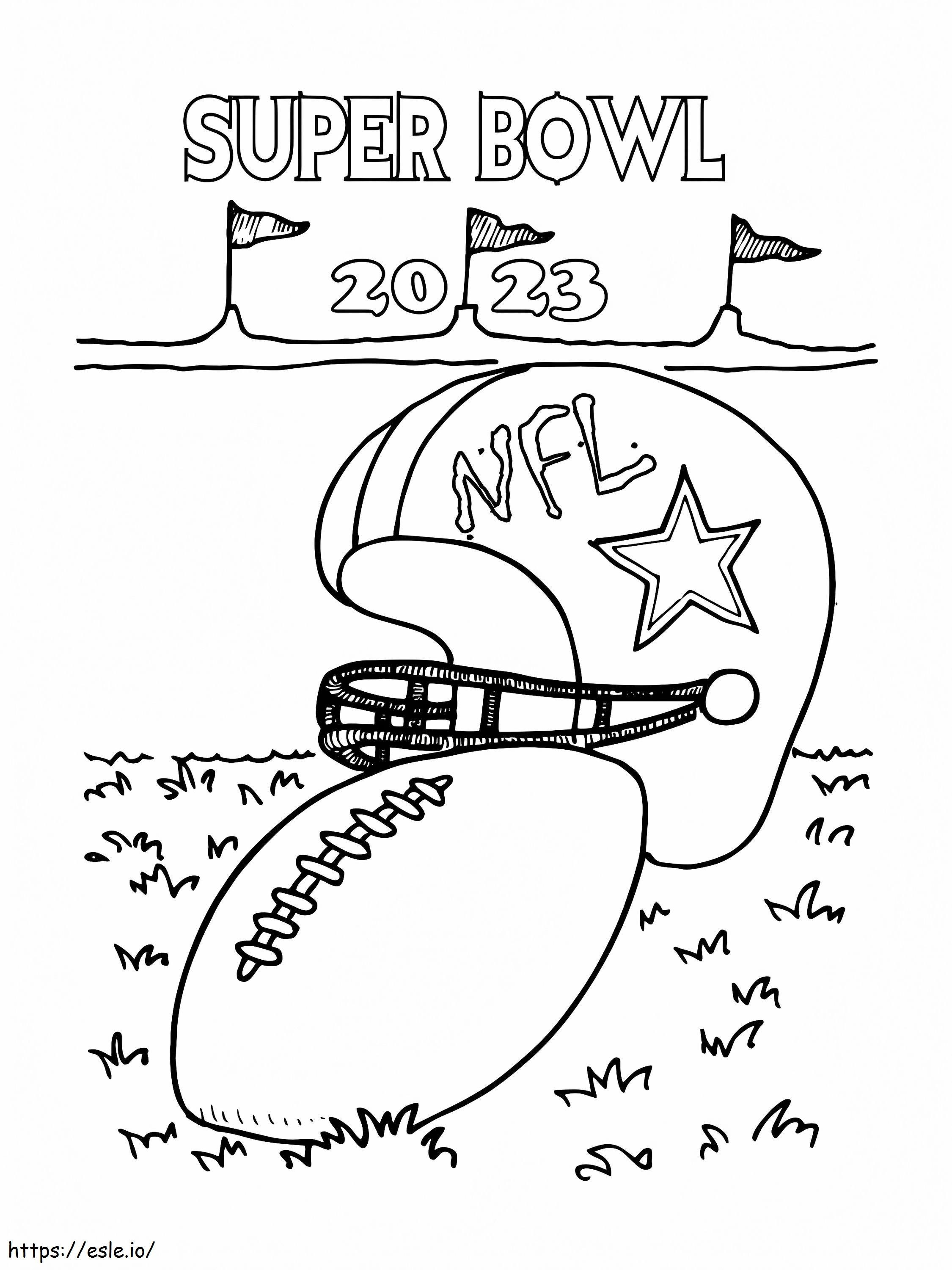 Casco y pelota del Super Bowl para colorear