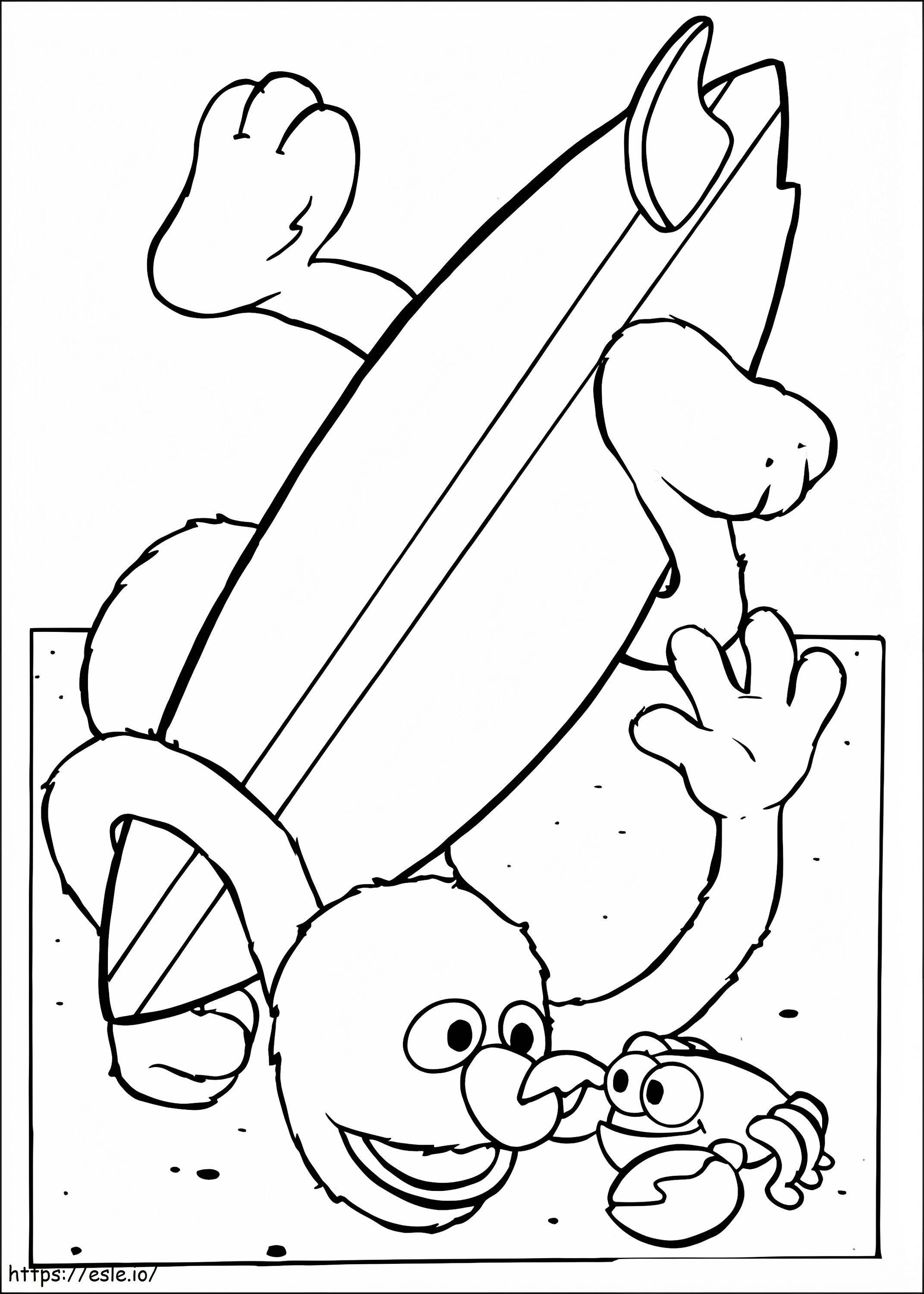 Grover And A Crab coloring page