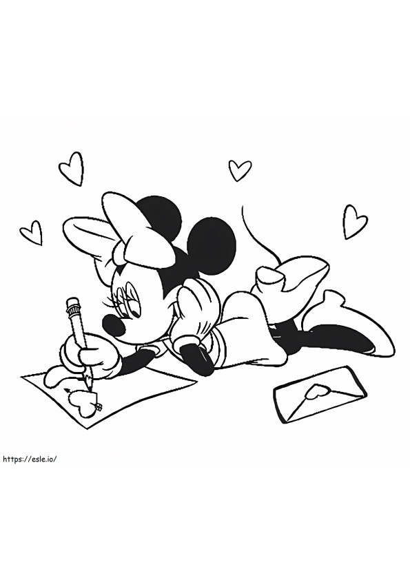 Coloriage Minnie Mouse Saint-Valentin à imprimer dessin