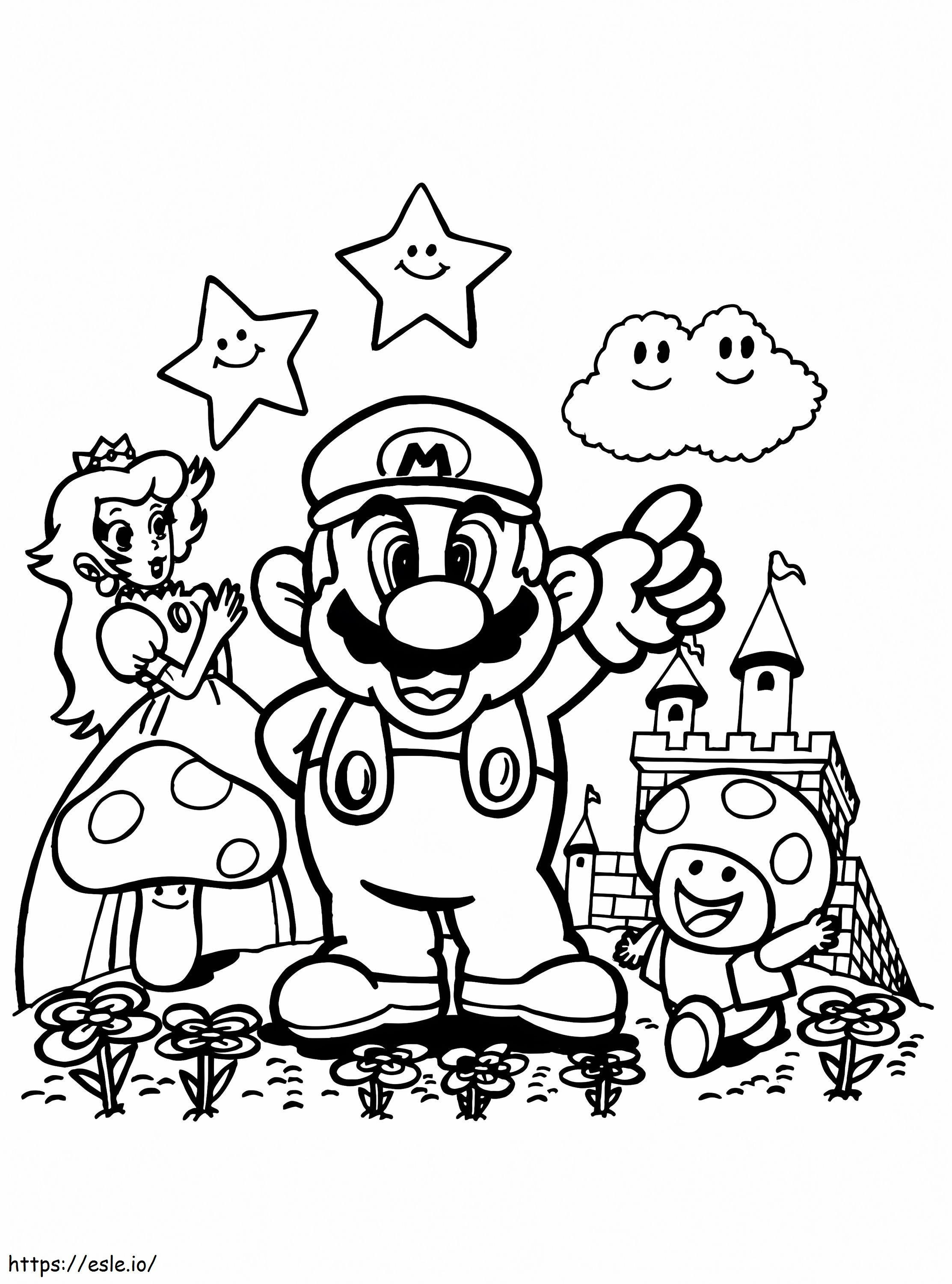 Mario ja ystävä värityskuva