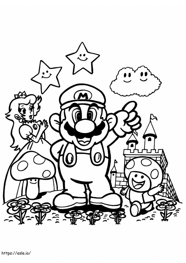 Mario en vriend kleurplaat