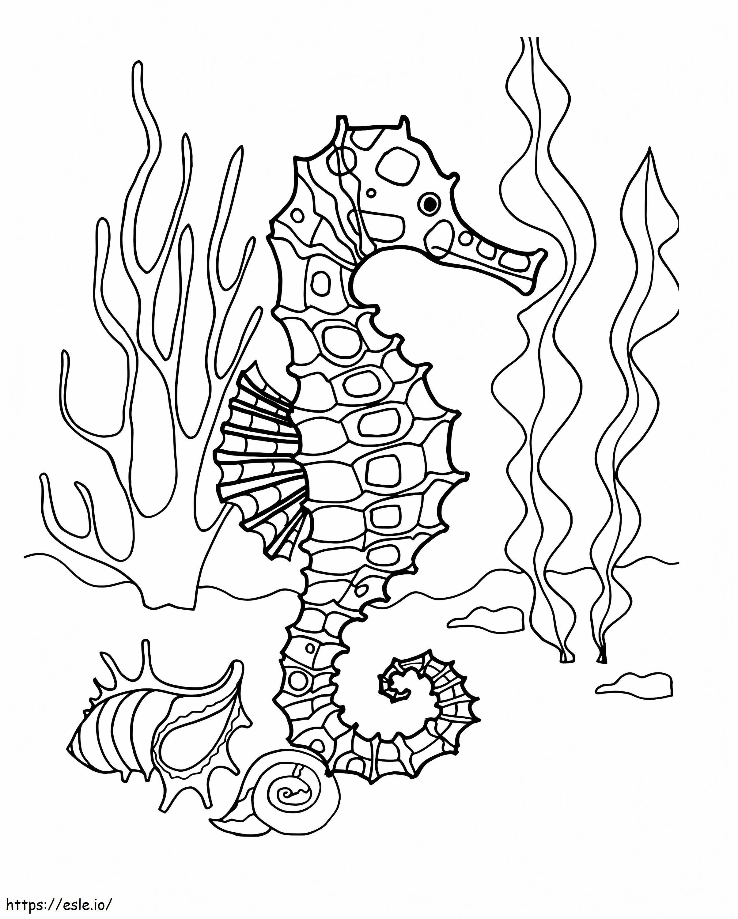 Cool Seahorse coloring page