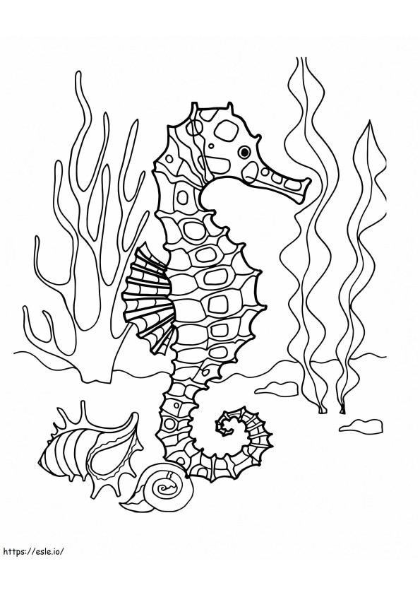 Coloriage Hippocampe cool à imprimer dessin