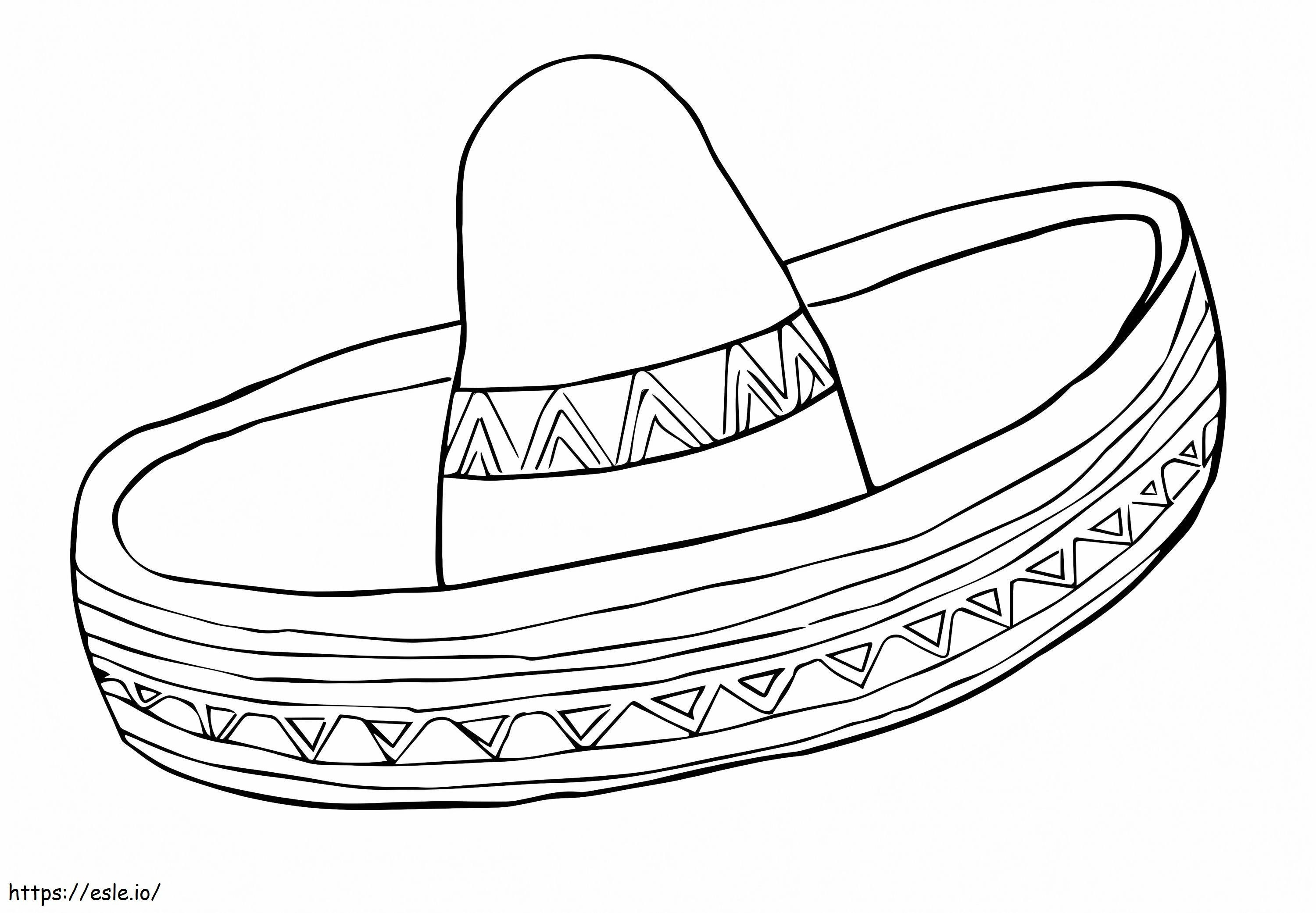 Topi Meksiko Biasa Gambar Mewarnai