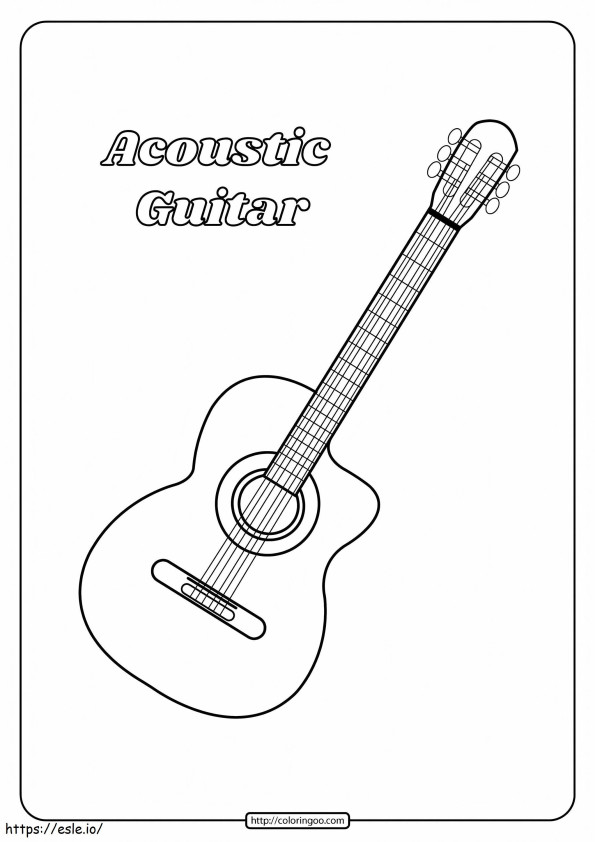 Coloriage Guitare acoustique à imprimer dessin