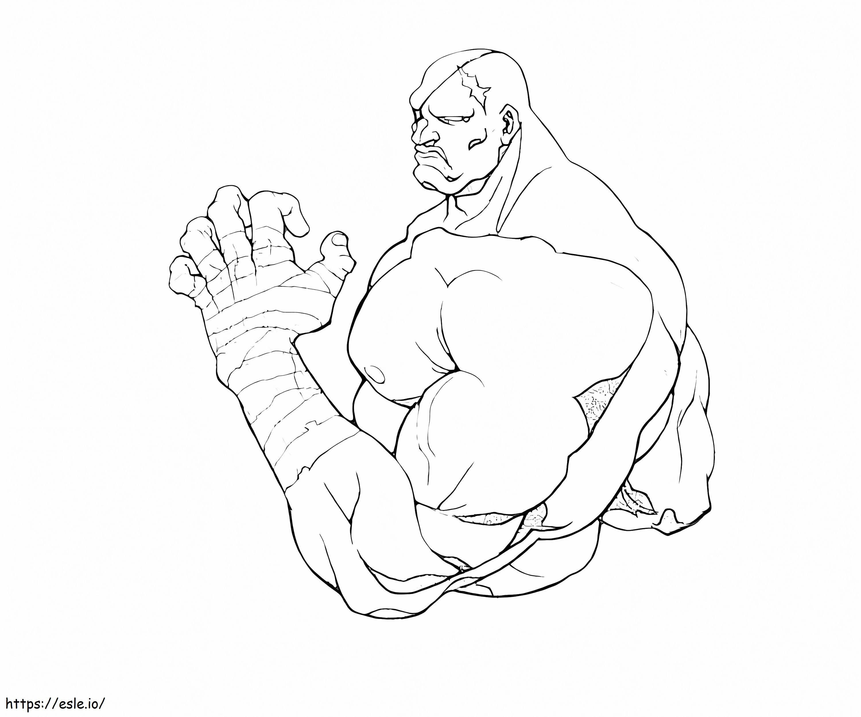 Sagat From Street Fighter coloring page