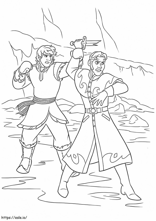 Kristoff Fighting coloring page