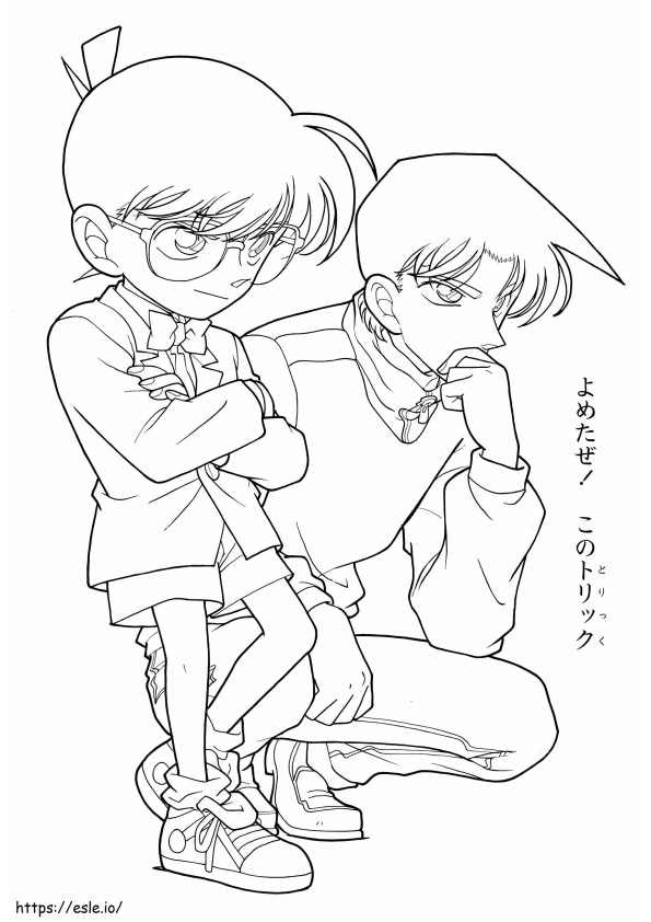 Conan en Shinichi kleurplaat