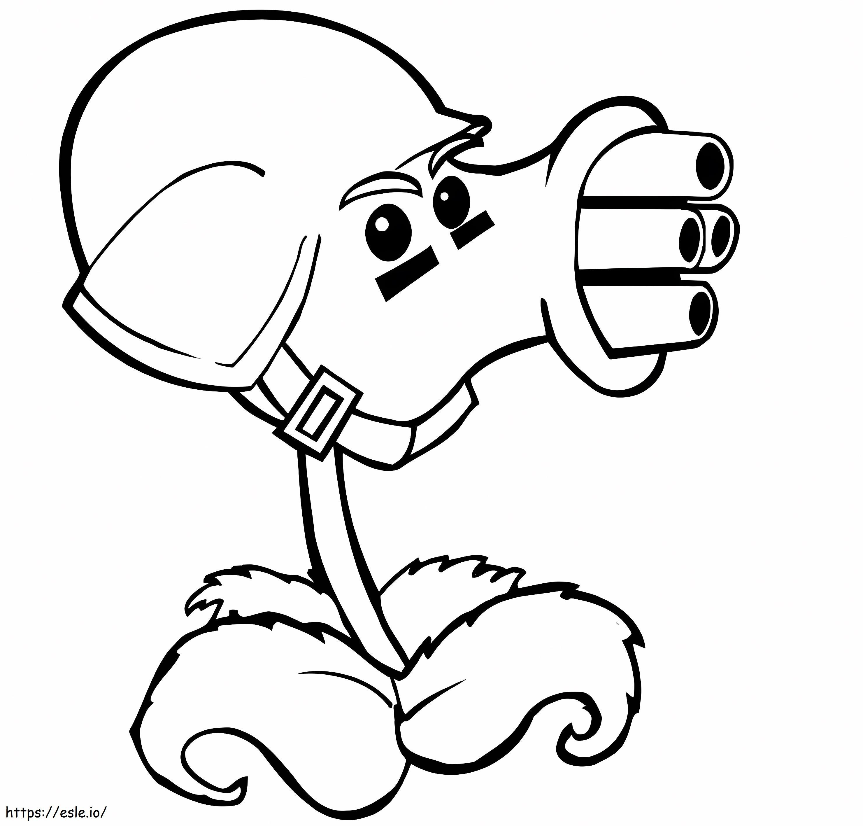 Gatling Pea In Plants Vs Zombies coloring page