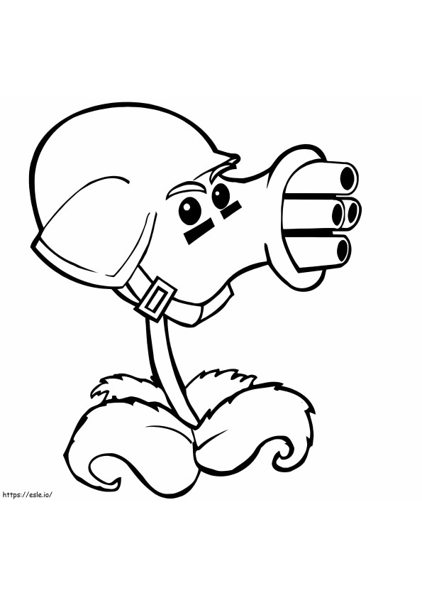 Gatling Pea In Plants Vs Zombies coloring page