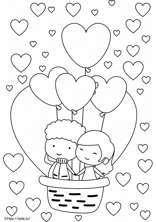 Love Balloon coloring page