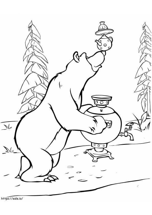 Bear On Masha coloring page