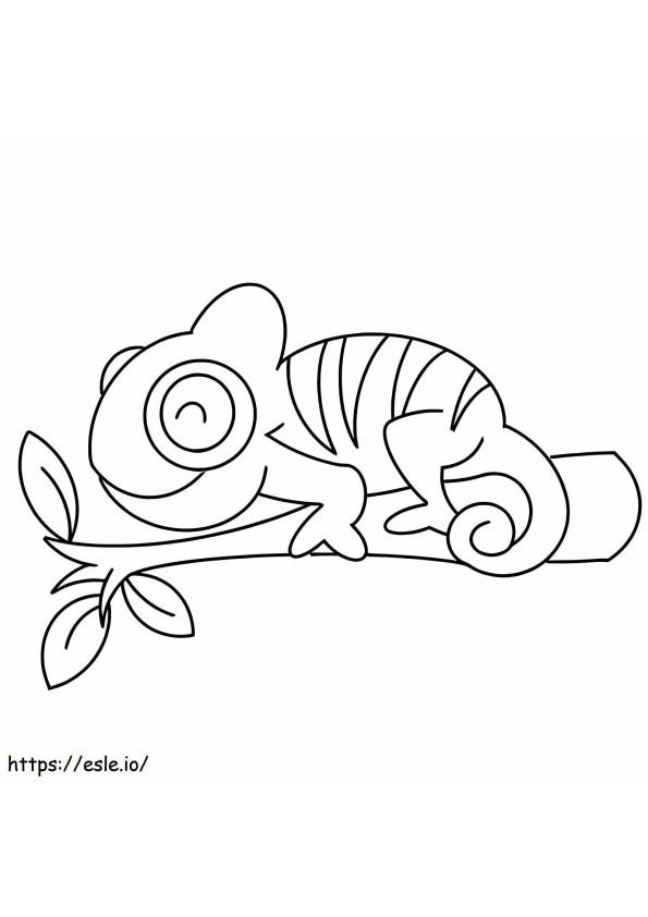 Cute Smiling Chameleon coloring page