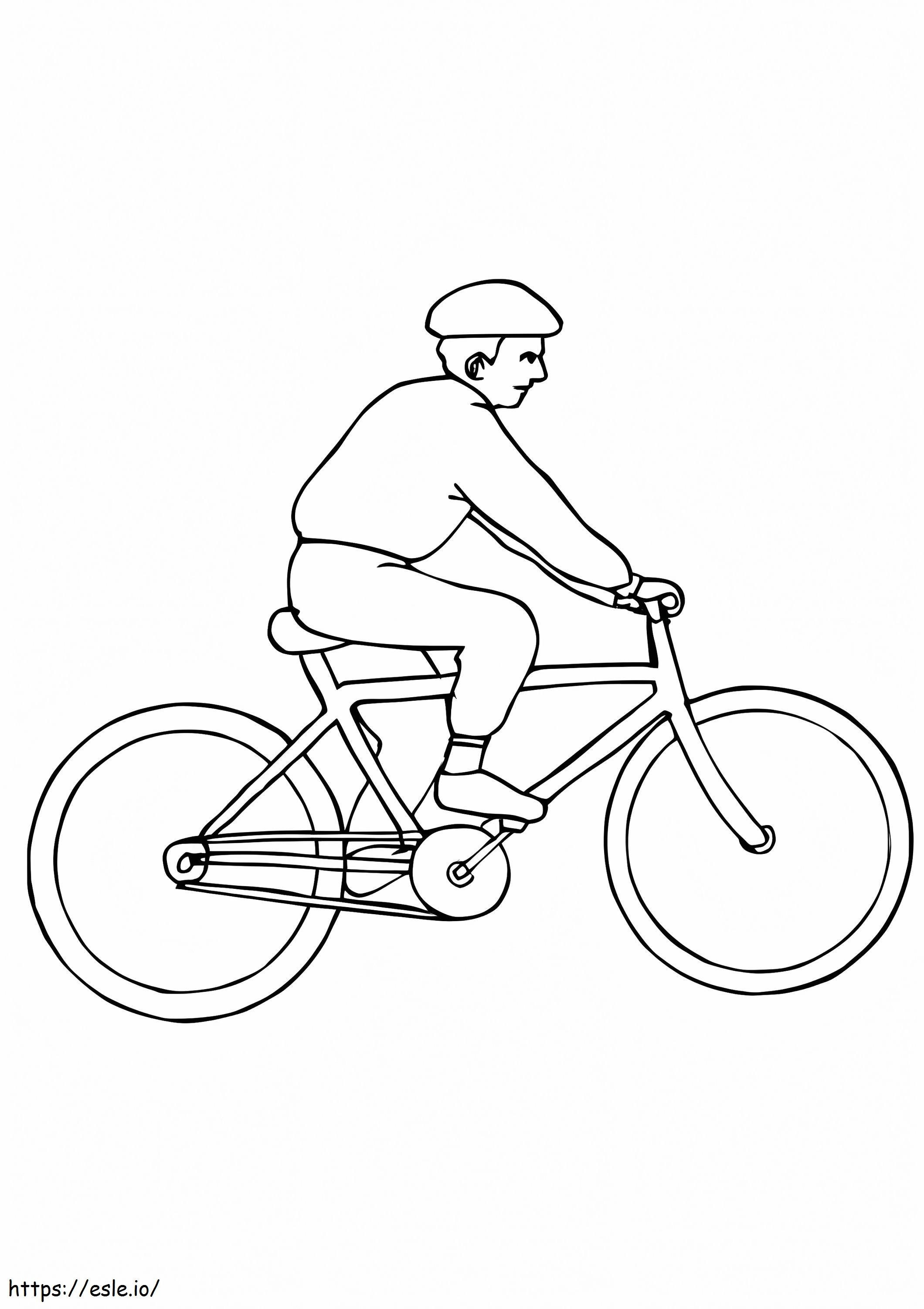 自転車に乗る男性 ぬりえ - 塗り絵